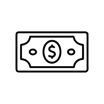 A minimalist vector graphic illustration of a dollar bill icon