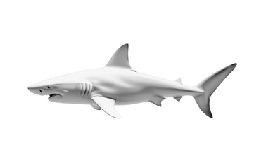 Fototapeta premium White shark predator swimming underwater 3d rendering