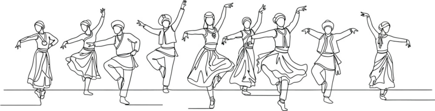 dancing stick figures illustration