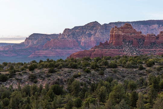 Rugged layered red rock Sedona landscape