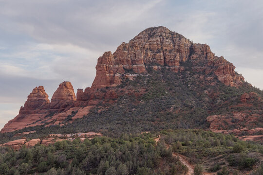 Rugged rock formation in wilderness landscape