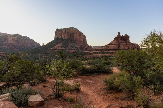 Southwest desert rock formations on wilderness trail