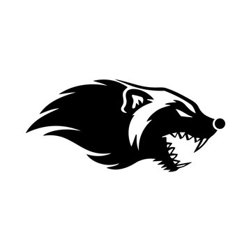 Black and White Wolverine Graphic Symbol.