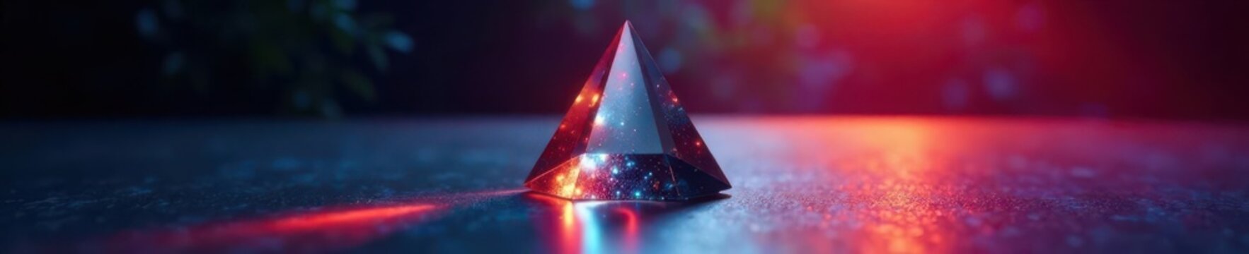 Triangular prism refracting light into rainbow spectrum , study, visual, optical phenomenon
