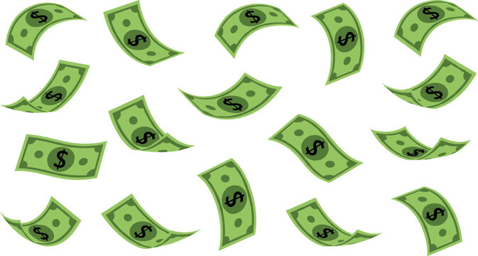 Seamless pattern with dollar bills scattered money background financial texture wealth business concept vector illustration design