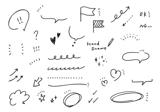 メモ書き風のふきだし＆フレーム素材セット