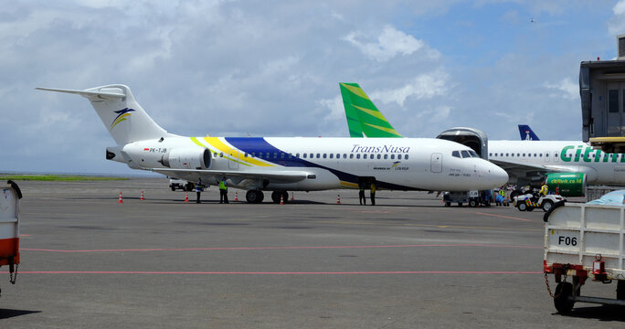 TransNusa Airlines ARJ21 aircraft at Denpasar Bali DPS airport