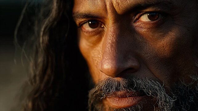 Barnabas gazes with intensity under the golden light