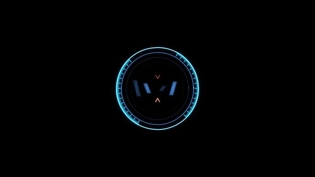 Circular loading animation rotating asset in the alpha channel. Blue circle loading rotating isolated on black