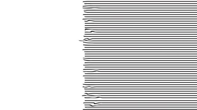 A striped piece of texture with distorted ends moves vertically on the screen.