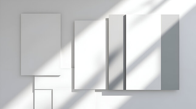 Modern White and Light Grey Square Overlapped Pattern Background