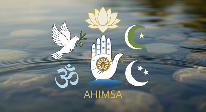 Jain Ahimsa Festival Spiritual Concept Illustration