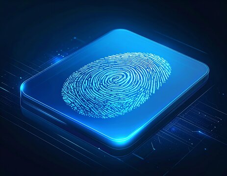 Glowing Fingerprint Scan Icon