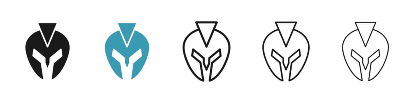 Warrior mask icon in flat style. Basic vector symbol illustration