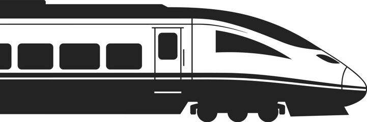 High speed train silhouette illustration, modern railway transportation graphic, fast locomotive icon design, sleek passenger rail vehicle artwork for travel concepts © Mst