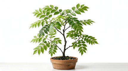 Fototapeta premium Bonsai Tree In Pot Isolated On White Background Nature