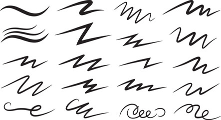 Obraz premium Variations in handwritten cursive alphabet letters and common words in elegant script Vector