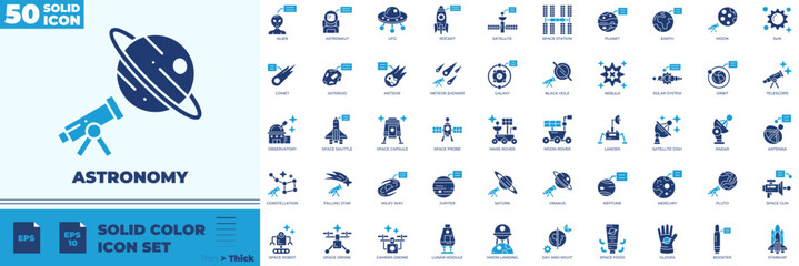 Astronomy Solid Color Editable Icons set © Madani Pro
