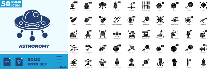 Astronomy Solid Editable Icons set © Madani Pro