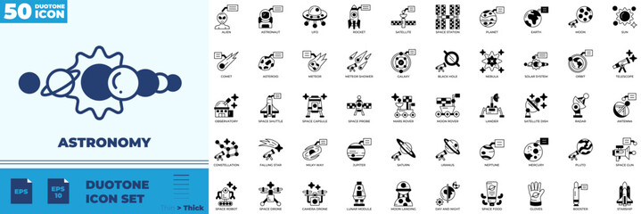 Astronomy Duotone Editable Icons set © Madani Pro