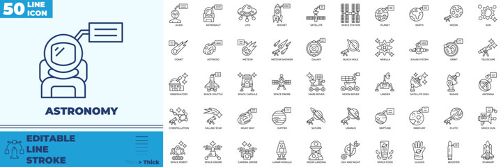 Astronomy Line Editable Icons set © Madani Pro