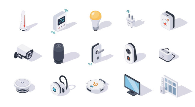 Smart Home Technology An Isometric Collection of Connected Devices and Gadgets