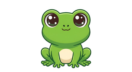 Fototapeta premium Cute Cartoon Frog Vector Illustration with Big Eyes
