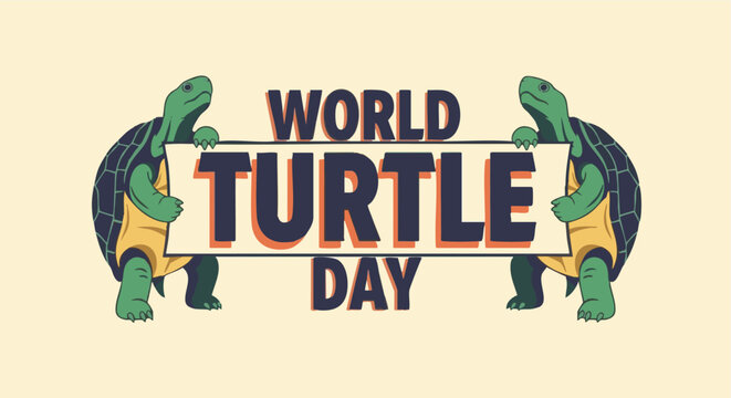 Turtles World Turtle Day colorful illustration for conservation awareness