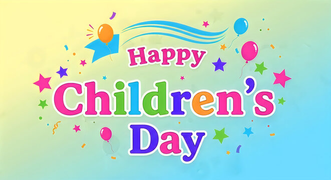 Happy Children's Day Colorful Celebration Greeting Card Design illustration