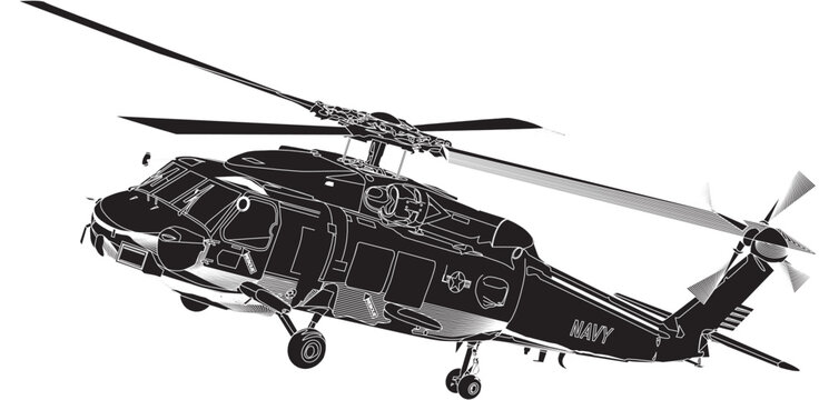US Navy Sikorsky SH-60B Sea Hawk Helicopter Vector
