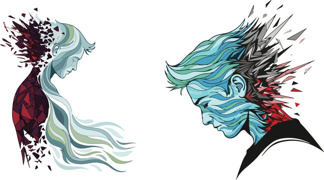 abstract people face  