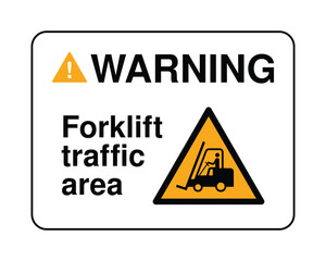 Forklift Traffic Area Warning Sign Vector Orange Industrial Safety Notice Forklift Hazard © Icon Stock Pro