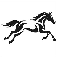 Fototapeta premium A silhouette of a running horse