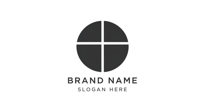 Minimalist logo featuring a circle divided into four equal quadrants by intersecting lines, creating a clean and modern design.