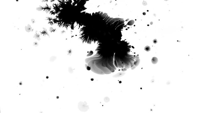 Black Ink Diffusion in Water, Abstract Chinese Ink Flow Background 4K