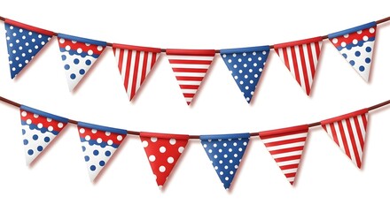 Fototapeta premium American patriotic pennant banners for 4th of july celebrations and decorations