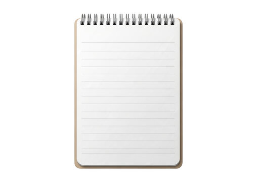 Blank spiral notebook page with lined writing area and top section
