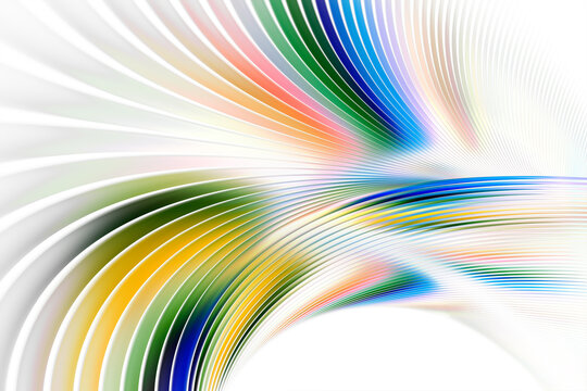 Shiny futuristic curved lines abstract background. For themes such as business, finance, technology, innovation. Fractal render.