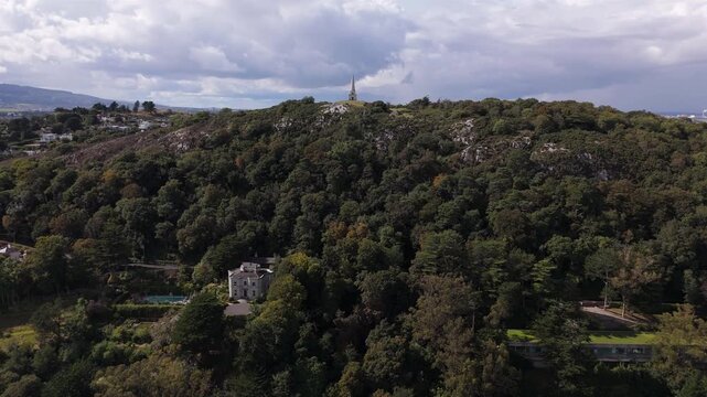 Aerial view of Killiney Hill in Dublin, Ireland
