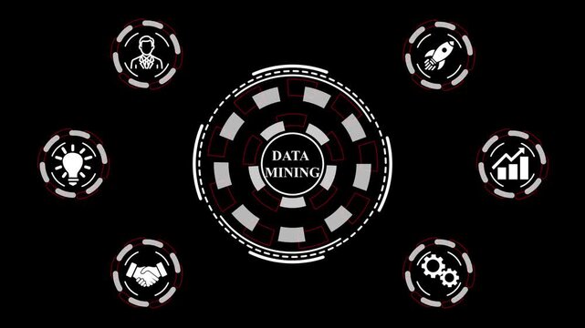 Data mining concept. Business, modern technology, internet and networking concept. advanced HUD circle platform Business, Technology,4k motion video,.