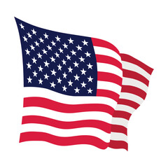 Fototapeta premium USA waving flag. American national symbol isolated on white background. Banner design element