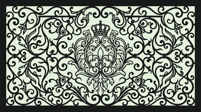 Royal Ornamental CNC Plasma Cutting Gate Grill Vector