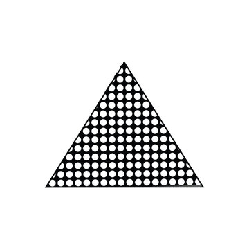 Equilateral Triangle Constructed from Dots and Halftone Geometric Icon.