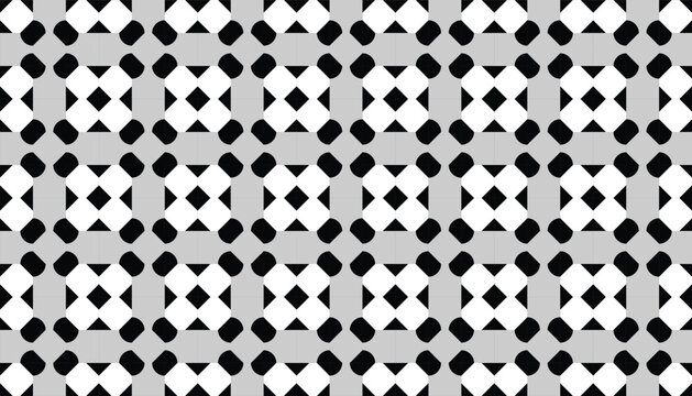 Clean repeating vector pattern featuring a geometric grid with squares and triangles