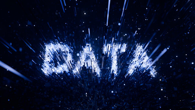 Big data technology Data science analysing artificial intelligence generative AI deep learning machine learning algorithm Neural flow network analytics innovation abstract futuristic. 3d rendering.