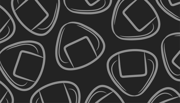 Onigiri seamless pattern illustration. Japanese rice snack repeat background. Nori wrapped triangle minimal style. Asian food texture design. Lunch wrapping surface.