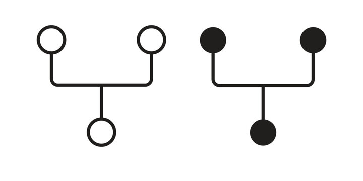 Code branch icon collection on white background. Vector icon art.