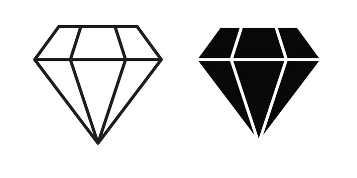 Diamond icon collection on white background. Vector icon art.