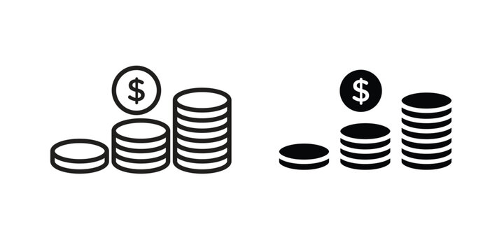 Earning icon collection on white background. Vector icon art.