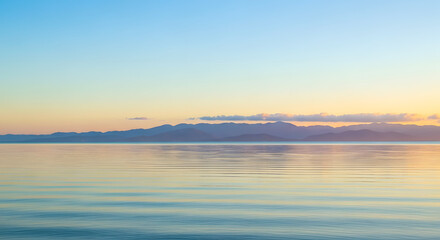 Obraz premium Calm Ocean Horizon Minimal Seascape Background